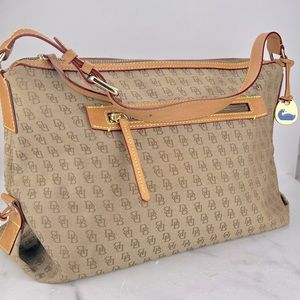 Dooney & Bourke #H461c Ivory Cotton Shoulder Bag 17"L x 6.5W x 10"H